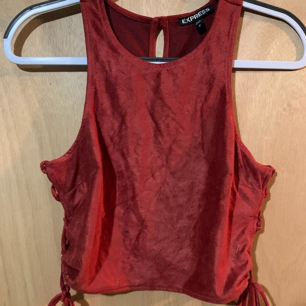 Express suede crop top